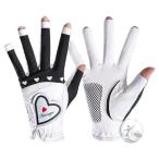  женский Golf перчатка палец . cut перчатки UV cut Heart модный впечатление жизнь ногти cut Golf сопутствующие товары Golf перчатка обе рука ногти весна лето осень стоимость доставки 