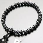 数珠女性用約8ミリ黒縞瑪瑙正絹2色...