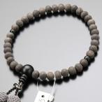 数珠 女性用 約7×8ミリ 素引き黒檀 艶消し黒檀 正絹2色房 数珠袋付き