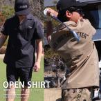 撥水加工ストレッチオープンシャツ《メンズ半袖シャツオープンカラーセットアッ...