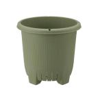 (まとめ) プランター/園芸用品 〔丸型 36型 グリーン〕 1ポット植え用 底面:脚・サイドスリット付 菜園上手 〔×16個セット〕