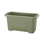 プランター/園芸用品 〔63型N グリーン〕 土容量:32L 2ポット植え用 長角タイプ 菜園上手