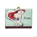  Disney Princess Little Mermaid три складывать камыш . кошелек мята Ariel акварель Touch рисунок D7355MT-8 [M рейс 1/4]