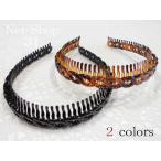 送料無料　カチューシャ　くし付　コーム　　ヘアアクセサリー　ヘアバンド　八の字柄　レディース　メンズ  4-17 　　