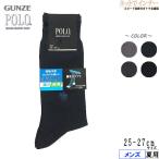 GUNZE グンゼ POLO ポロ メンズソックス COOL 接触冷感 強力消臭 無地 夏用 PL0106 [25-27サイズ] 紳士