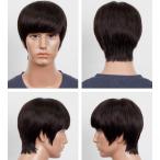 男性用かつら　100%人毛ウィッグ　メンズウィッグ   耐熱 ウィッグ 男性用人毛ウィッグ 男性用人毛 かつら 大人気 専用ネット付き