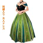 アナと雪の女王 ドレス コスプレ衣装 刺繍(女性XXS/XS/S/M/L/XL/XXLサイズ)