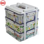 ショッピングランチボックス 蝶プラ工業 お弁当箱 ランチボックス 3段 松花堂 スイートガーデン （大）