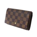 ショッピングダミエ LOUIS VUITTON ルイヴィトン ポルトモネビエトレゾール 二つ折り財布 ダミエ エベヌ N61730 CA0917 NT Dランク