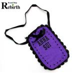 ANNA SUI / Anna Sui мобильный кейс рука кейс фетр фетр лиловый × черный NT прекрасный товар 