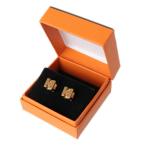 HERMES / エルメス カージュドアッシュ キューブHピアス GP シルバー ゴールド □P 5.6g HO BCランク