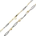 Pt850/K18 プラチナ&ゴールドコンビ  シリンダー&カットボール  ネックレス  チェーン 首周り41cm  10.8g   IS  ABランク