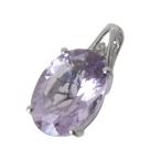 ショッピングis03 K18WG/18金ホワイトゴールド  天然アメジスト ペンダントトップ GGSJソーティングメモ付属  IS Bランク