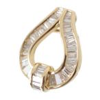 K18 18金 ブラウンカラー テーパーカット ダイヤ ペンダントトップ 1.00ct 2.7g KA Aランク