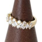 K18 ダイヤモンド トリプル・ロウ リング 3文字リング ダイヤ1.02ct 9号  磨き仕上げ品 レディース KS Aランク
