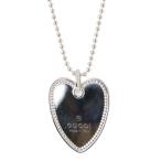 GUCCI/グッチ ハートプレートネックレス ハートタグ ペンダント ボールカットチェーン シルバー 925 メンズ レディース KS 美品 Aランク