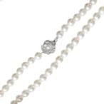 セミラウンド パールネックレス 本真珠×金具SILVER オフホワイト(グリーン ホワイト系) NT Bランク