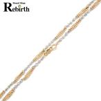 K18YG Pt850 4 полосный cut мяч цепь bai цвет колье шея вокруг 40cm 9.6g cut мяч + зеркало мяч комбинированный цвет NT B разряд 