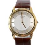 SEIKO セイコー クレドール クォーツ 腕時計 18金無垢 メンズウォッチ 18KTケース レザーベルト 8J80-7020 NT Bランク