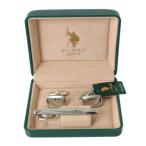 U.S. POLO ASSN. ユーエスポロアッスン カフス タイピン セット シルバー 箱付 NT 美品 ABランク