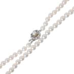 パールネックレス 真珠 金具SILVER ピンク系オフホワイト 首周り約42cm 6.0-6.4mm珠 重量約24.9g NT Bランク