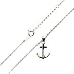 Pt900 Pt850 プラチナ ダイヤ イカリ アンカー モチーフ ペンダントネックレス 0.03ct 40cm 4.7g KA 磨き仕上げ品 Aランク