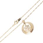 K18 18金 ゴールド ダイヤ デザイン ペンダントネックレス 0.50ct 41cm 5.1g KA 磨き仕上げ品 Aランク