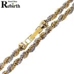 2 полосный вязаный red beans 4 поверхность двойной цепь колье K18YG×Pt850/ платина 850 шея вокруг примерно 40.7cm масса примерно 29g NT прекрасный товар 