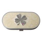  4 . лист. clover кейс для лекарств зеркало крем × серебряный 67×31×15(mm) NT B разряд 