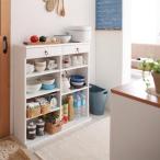 キッチンラック 収納 引き出し 幅89 完成品 スリム 奥行24 薄型キッチン収納 オープンラック キッチン収納 オープンラック