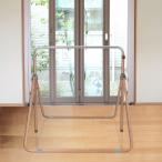 【送料無料　関東から関西まで】ステンレスバーてつぼう　ブラウン　日本メーカー品　自動折りたたみロック付　ラクラク収納　室内・室外使用可 4985404070575