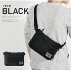 [リネーム] ショルダーバッグ メッシュポケットナイロンサコッシュバッグ BLACK