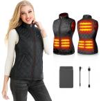 ショッピング電熱ベスト レディース 電熱ベスト ヒーターベスト USB 防寒 電熱ウェア 速暖 5枚ヒーター内蔵 薄型 洗える 電熱インナー 防寒ベスト カラーブラック サイズS