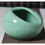 灰皿 コロンとした形 和風 陶器製 (ライトグリーン)