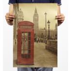 ポスター おしゃれなロンドンの風景 公衆電話とビッグベン