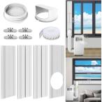 窓用ダクトパネル テラス窓用パネル 4枚セット アップグレード 窓枠高さ43から15cまで使用可 二重径対応 雨よけデザイン ポータブルエアコン