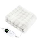 電気毛布 膝掛け 肩掛け 05 A自動温度調整 表面ラビットファー調＋裏面フランネル 掛け 敷き 洗える 1時間タイマー付 6段階温度調整可 電