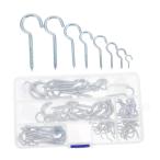 [ параллель импортные товары ] Sosoport 80Pcs Screw Hooks Assortment Kit Ceiling Cup Hooks for