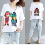 Tシャツ レディース 夏 半袖Tシャツ ゆったり ロングTシャツ VネックTシャツ 体型カバー カジュアルトップス カットソー 30代40代50代