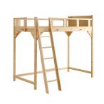 ロフトベッド ハイタイプ 頑丈すのこベッド 天然木 パイン材 S シングル 宮付き はしご位置変更可能 収納 北欧風 大人 一人暮らし 子供部屋