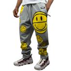 CHINATOWN MARKET SMILE スウェット パンツ チャイナタウンマーケット スマイル ロゴ ニコちゃん 総柄 灰色 グレー 黄色 イエロー 上下 セットアップ ●sp99