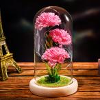 プリザーブドフラワー 造花金箔のバラカーネーション花束 枯れない花 LEDライト付き バレンタイン 母の日入学式 お見舞い 結婚 誕生日プレゼント贈り物飾り