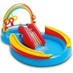 ショッピングプール すべり台 INTEX レインボーリングプレーンセンター　57453　　インテックス　家庭用ビニールプール