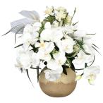 盆提灯 ルミナス 盆ちょうちん お盆提灯 インテリア提灯 仏花 初盆 モダン 仏具 造花 花 光る【アレンジ胡蝶蘭】