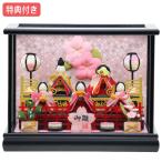 ショッピングひな祭り ◆特典付×17%OFF【展示現品】雛人形 衣裳着 ケース飾り 五人飾り 三段 送料無料 桃の節句 ひな祭り お雛様/映え【241S23】 小型 小さめ 黒 ブラック ちりめん