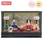 ショッピングひな祭り ◆特典付×17%OFF【数量限定】雛人形 衣裳着人形 衣裳着 ケース飾り 親王飾り 二人飾り 雪洞点灯 黒 ブラック 金屏風風 桃の節句 ひな祭り 映え 【672S24】