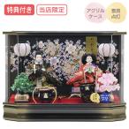 11%OFF◆特典付き【展示現品】【当店限定 】 雛人形 衣裳着 アクリル ケース飾り 二人 親王飾り 雪洞点灯 モダン 黒 送料無料 映え 【111S25】
