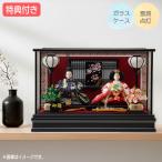 ◆特典付【展示現品】【2026年度新作】 雛人形 衣裳着人形 ケース飾り ガラス 親王飾り 二人飾り 雪洞点灯 ブラック系 黒 送料無料 桃の節句 映え 【031S26】