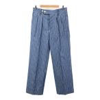 SCYE BASICS [men1064D] носорог Basic s полоса рисунок брюки слаксы хлопок linen. голубой мужской 36 сделано в Японии HC