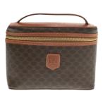 CELINE Celine [lay0155R] Macadam рисунок косметичка cosme сумка сумка кожа Италия Gold металлические принадлежности Brown Mini меньше сумка CH